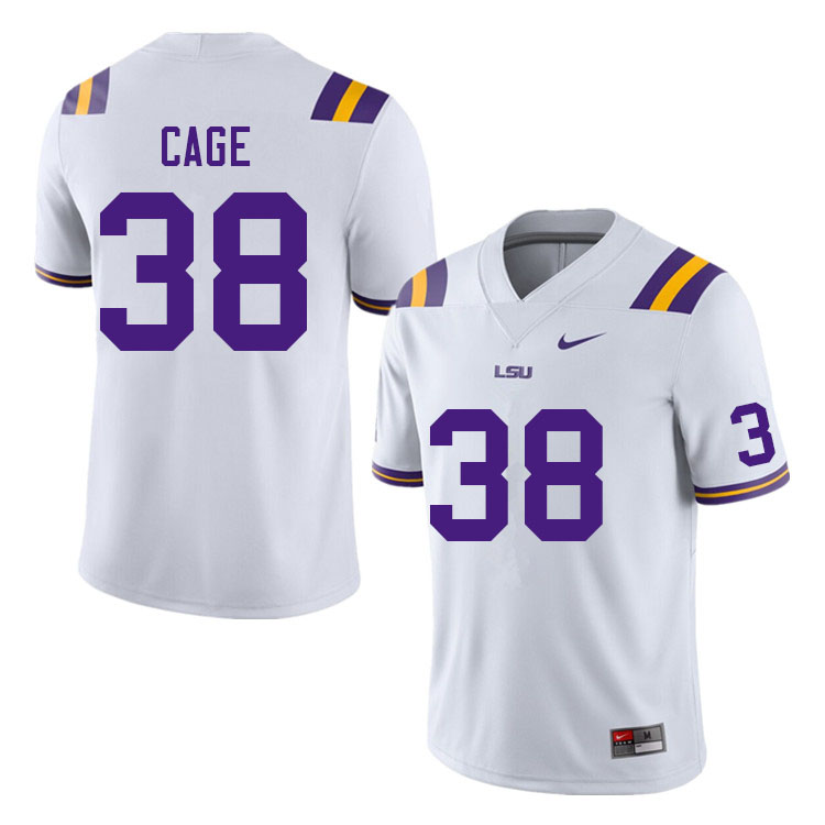 Men #38 Pig Cage LSU Tigers College Football Jerseys Sale-White